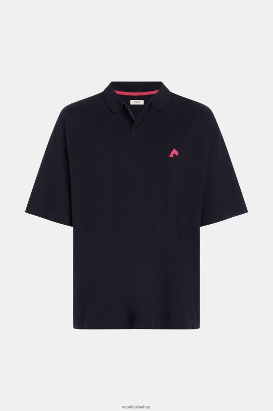 Esprit polo rilassata del Dolphin Tennis Club nero uomini polo 4RNDH876